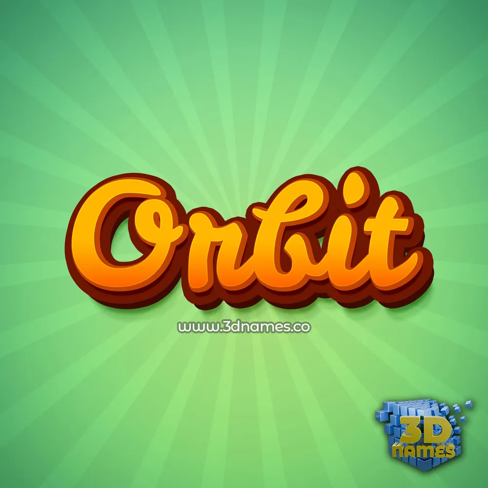 orbit in Green Rays style - 3D name wallpaper