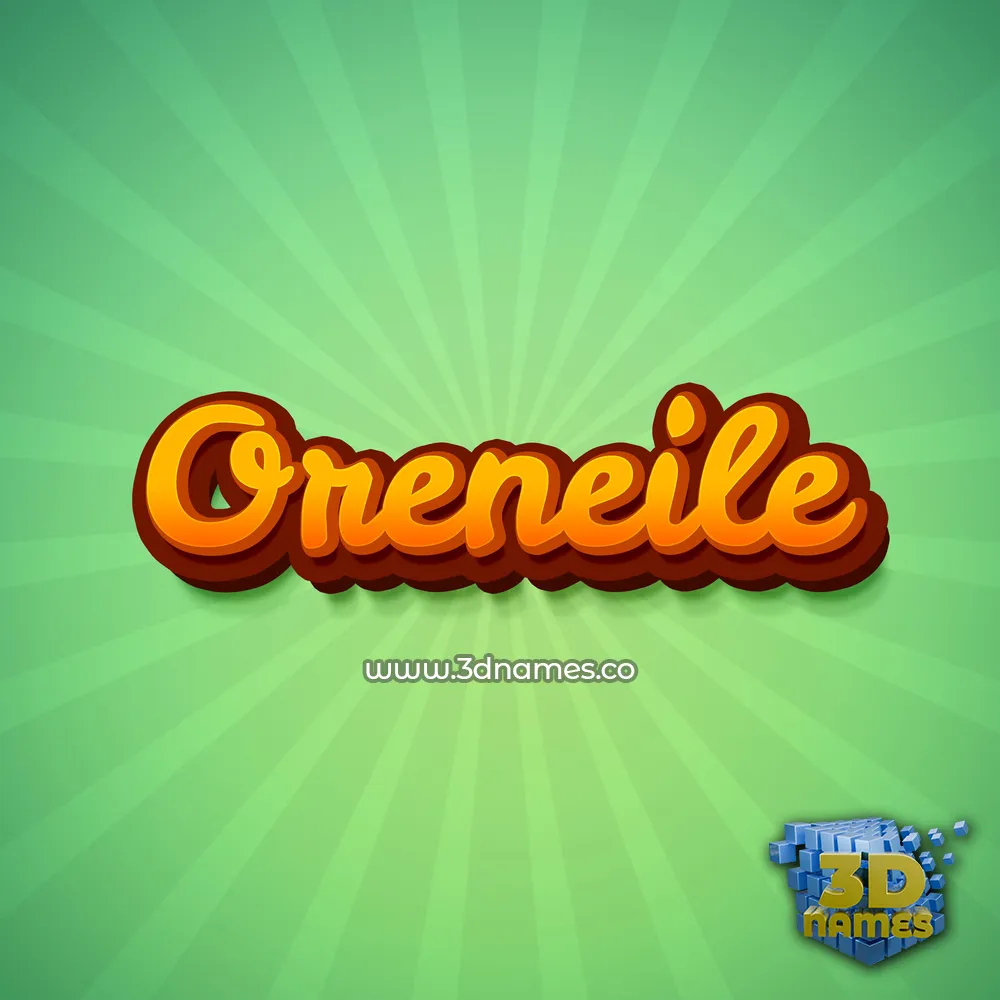 oreneile in Green Rays style - 3D name wallpaper
