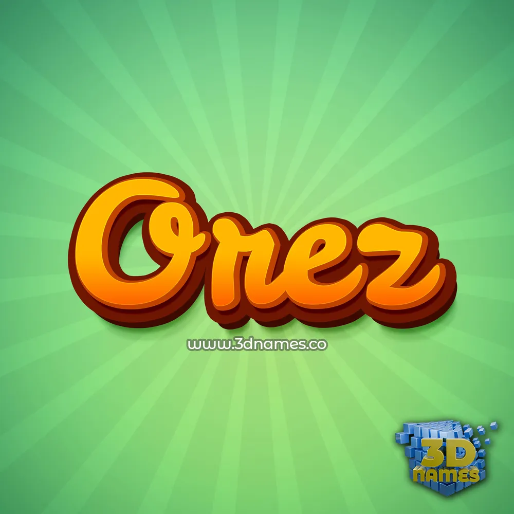 orez in Green Rays style - 3D name wallpaper