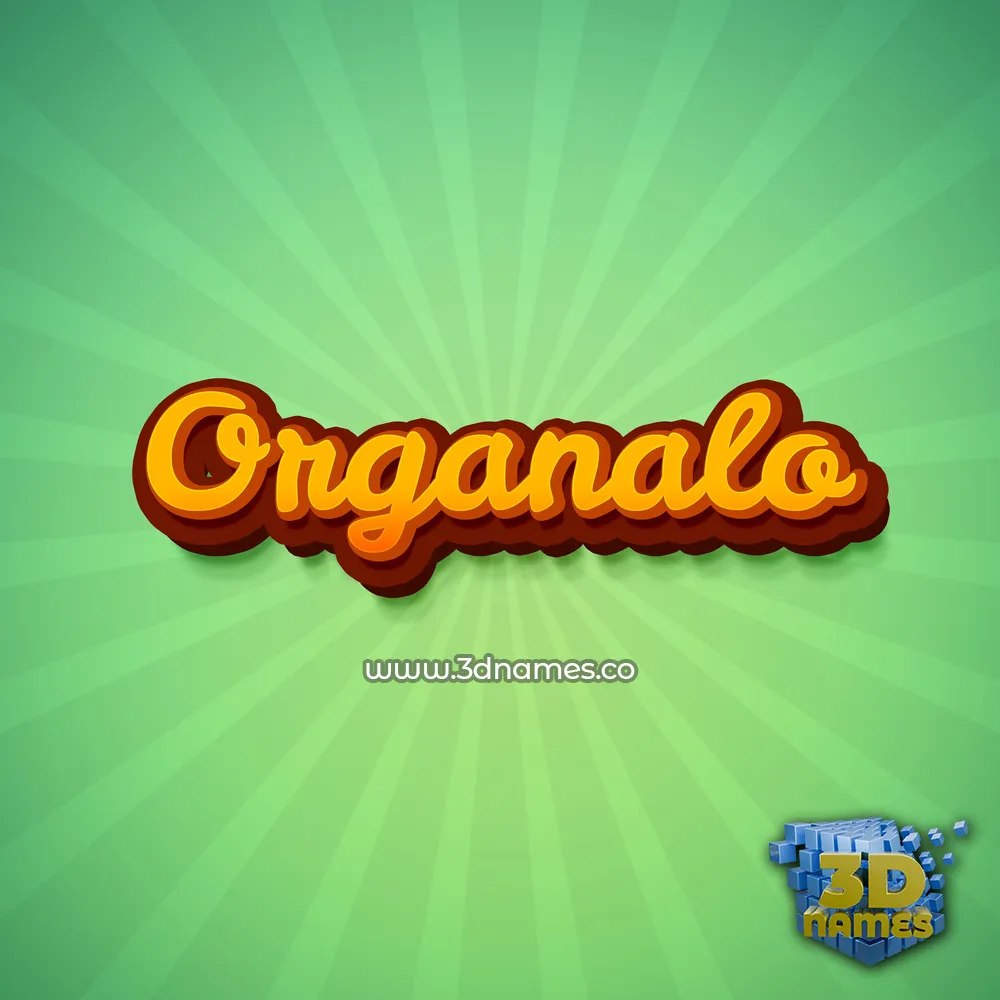 organalo in Green Rays style - 3D name wallpaper