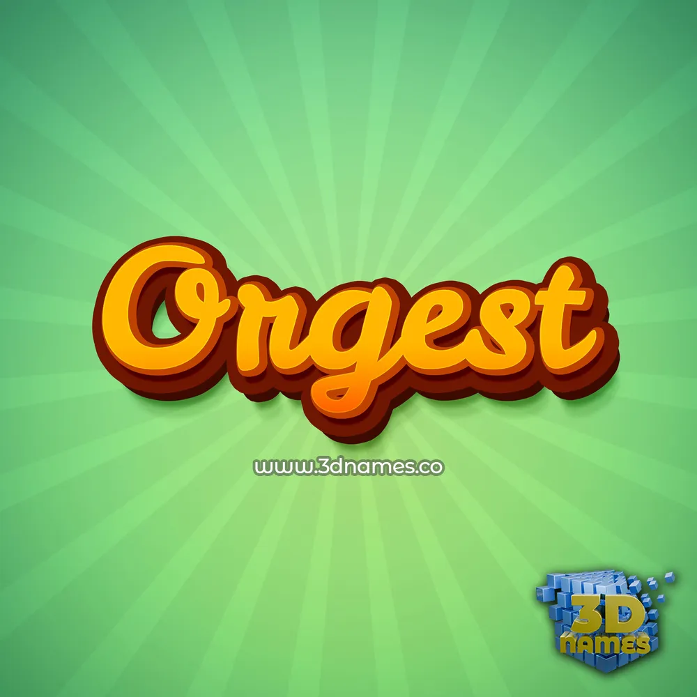 orgest in Green Rays style - 3D name wallpaper