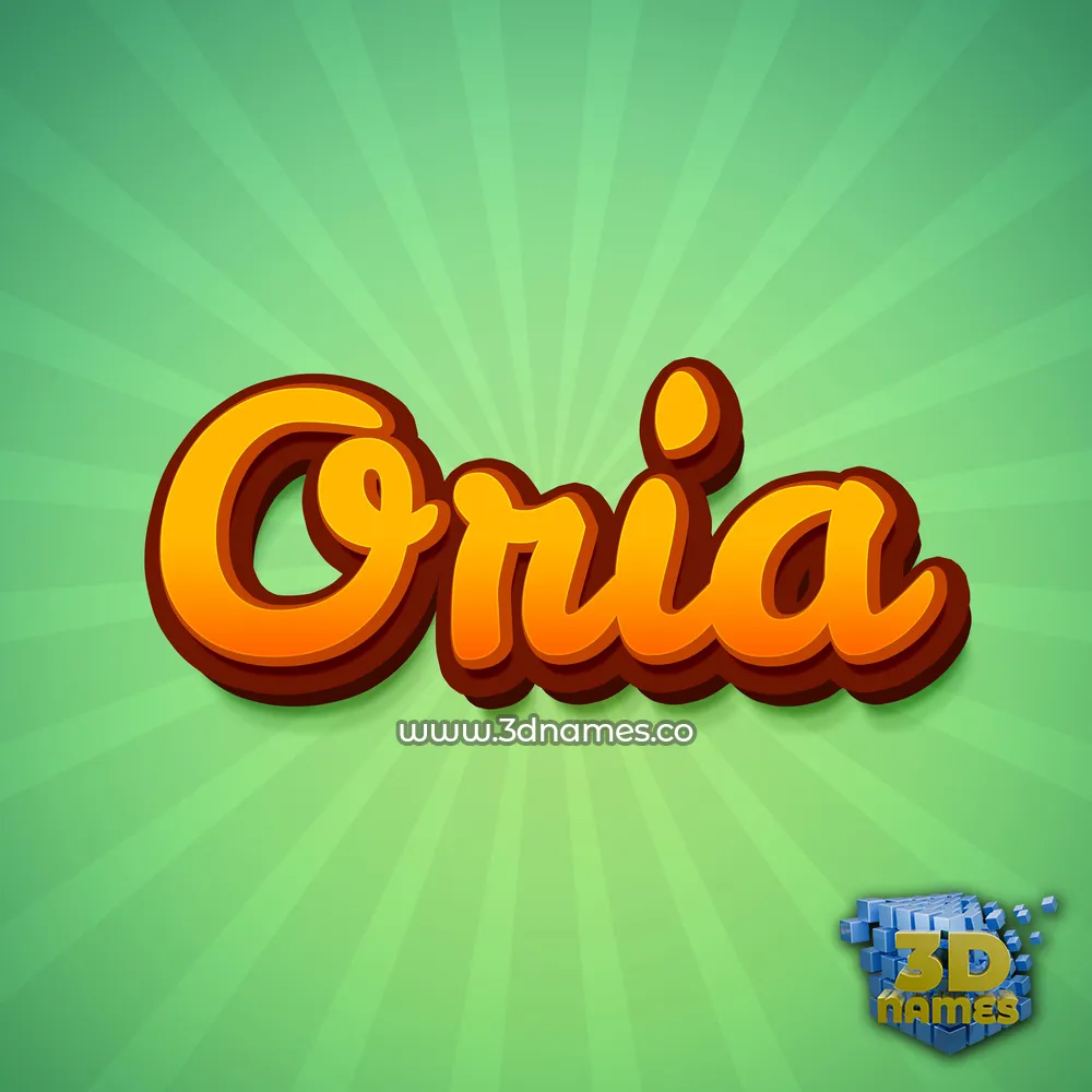 oria in Green Rays style - 3D name wallpaper