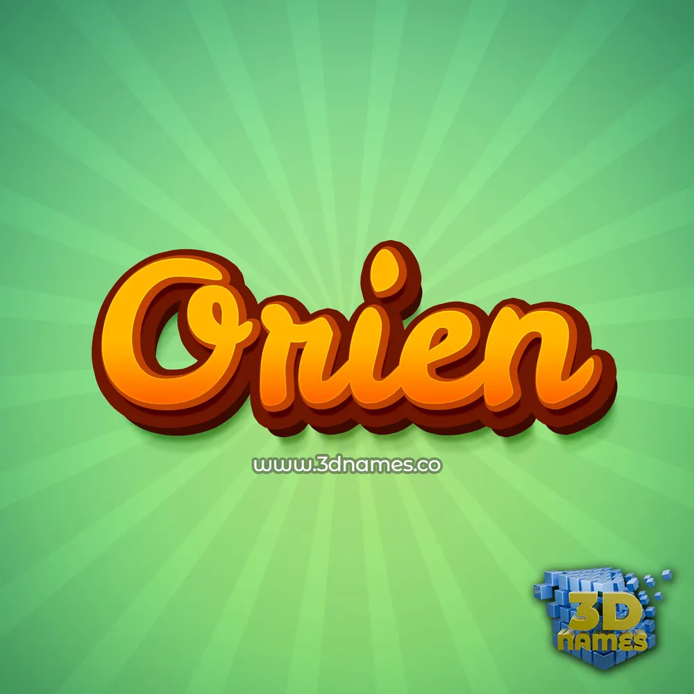 orien in Green Rays style - 3D name wallpaper