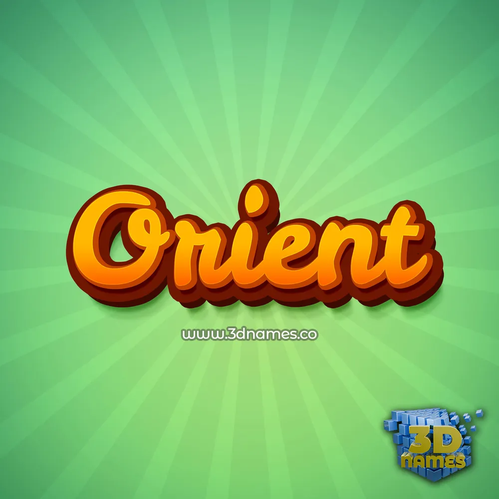 orient in Green Rays style - 3D name wallpaper