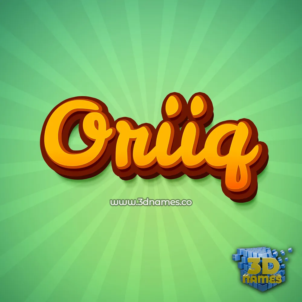 oriiq in Green Rays style - 3D name wallpaper