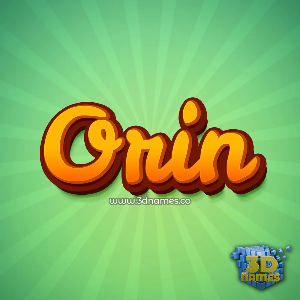 orin in Green Rays style - 3D name wallpaper