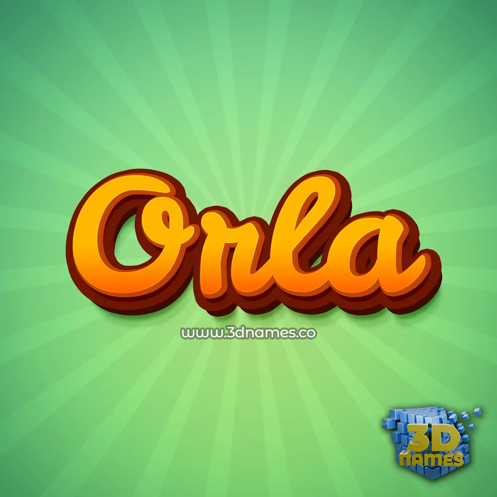 orla in Green Rays style - 3D name wallpaper
