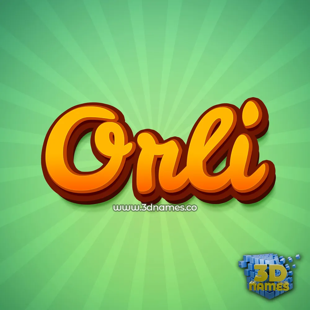 orli in Green Rays style - 3D name wallpaper