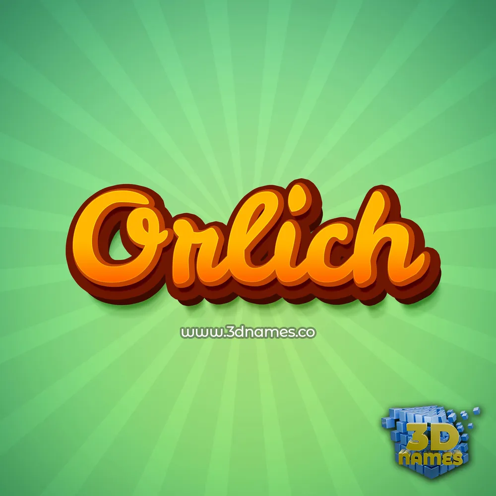 orlich in Green Rays style - 3D name wallpaper