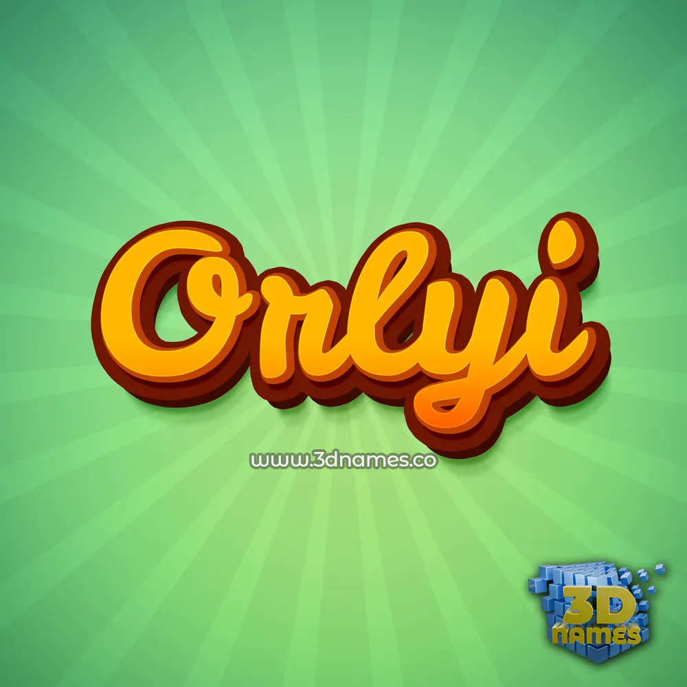 orlyi in Green Rays style - 3D name wallpaper
