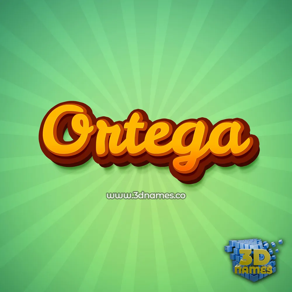 ortega in Green Rays style - 3D name wallpaper