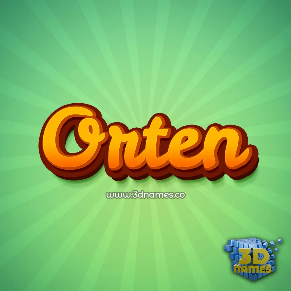 orten in Green Rays style - 3D name wallpaper
