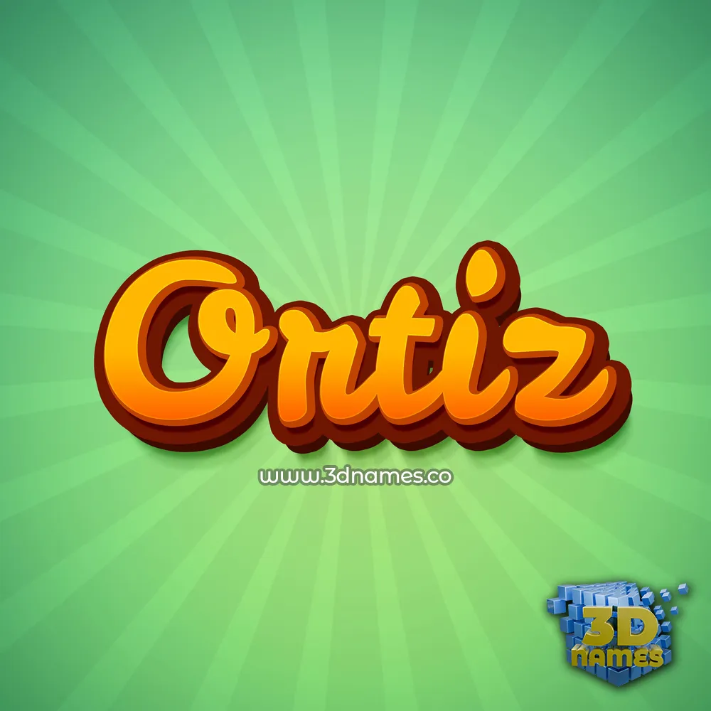 ortiz in Green Rays style - 3D name wallpaper