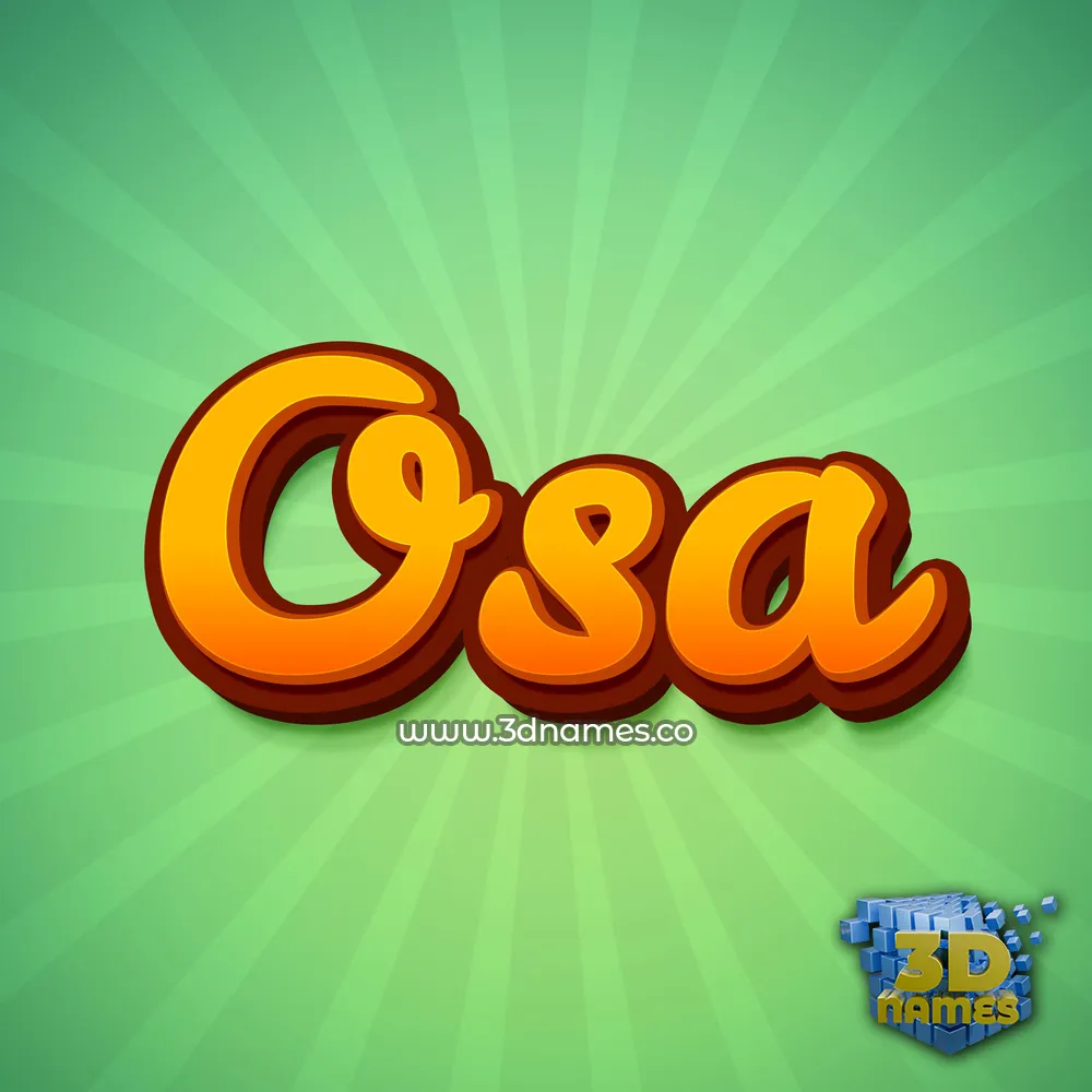osa in Green Rays style - 3D name wallpaper