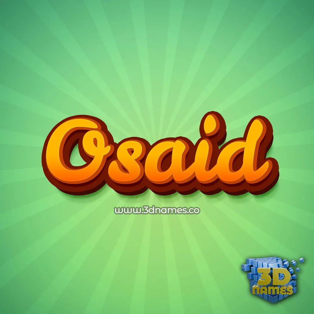 osaid in Green Rays style - 3D name wallpaper