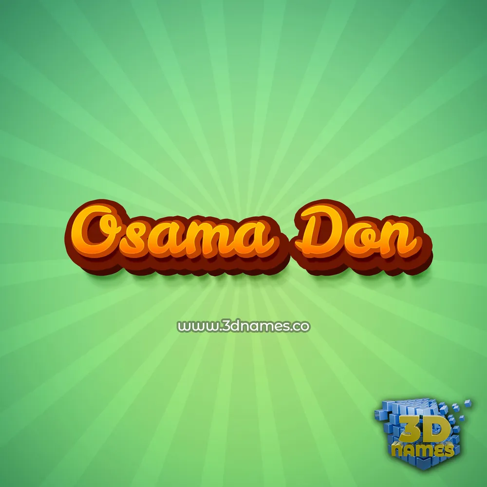 osama don in Green Rays style - 3D name wallpaper