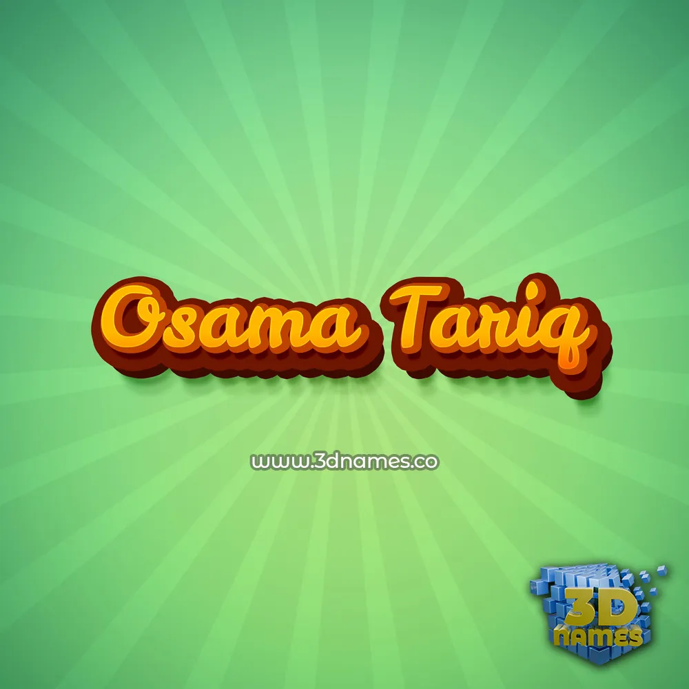 osama tariq in Green Rays style - 3D name wallpaper