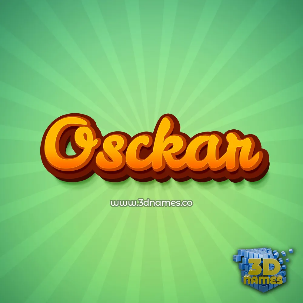 osckar in Green Rays style - 3D name wallpaper