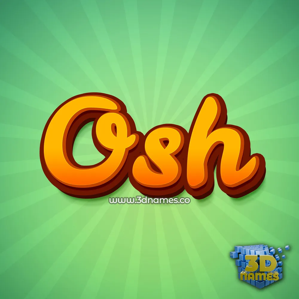 osh in Green Rays style - 3D name wallpaper