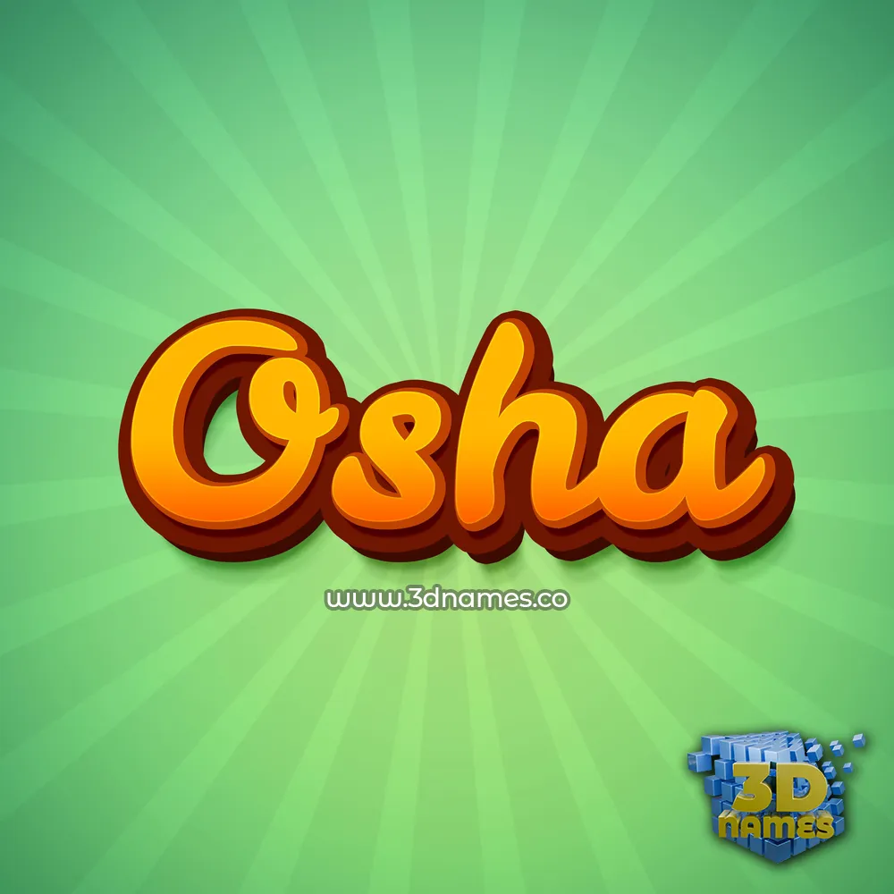 osha in Green Rays style - 3D name wallpaper