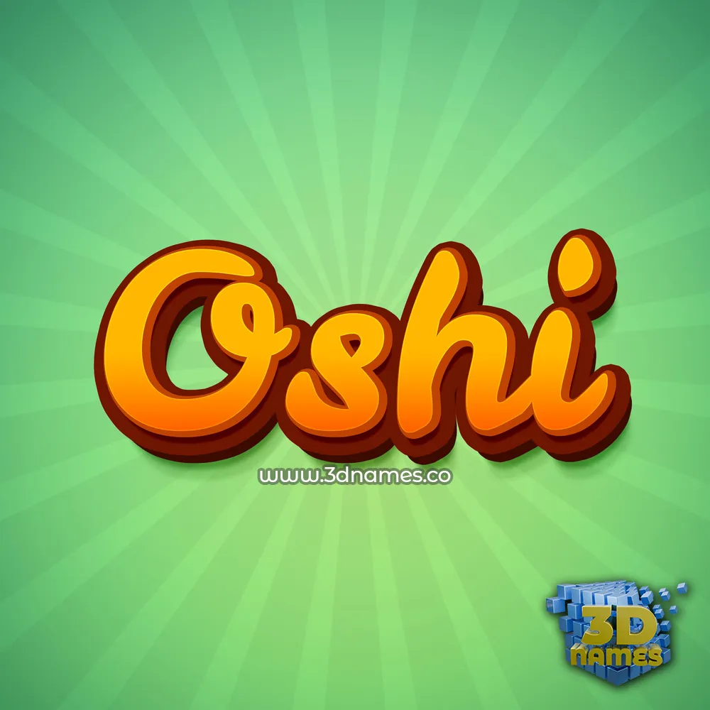oshi in Green Rays style - 3D name wallpaper