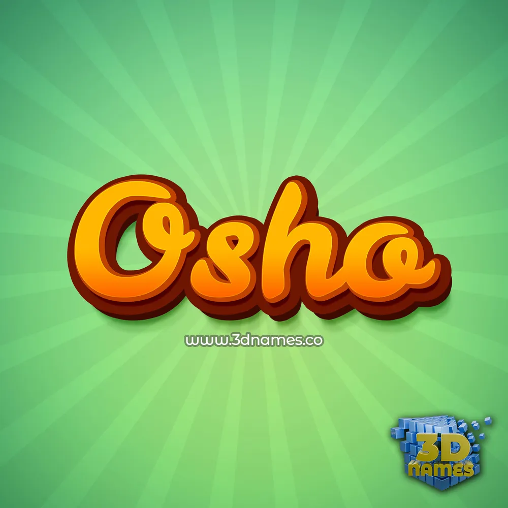 osho in Green Rays style - 3D name wallpaper