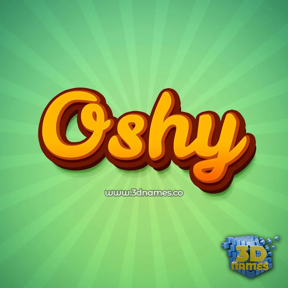 oshy in Green Rays style - 3D name wallpaper