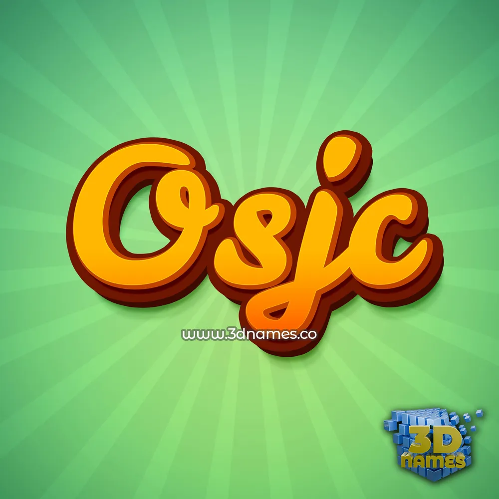 osjc in Green Rays style - 3D name wallpaper