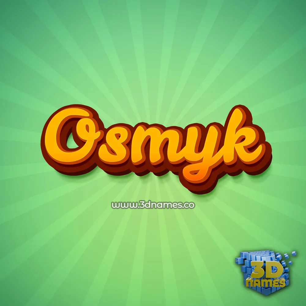 osmyk in Green Rays style - 3D name wallpaper
