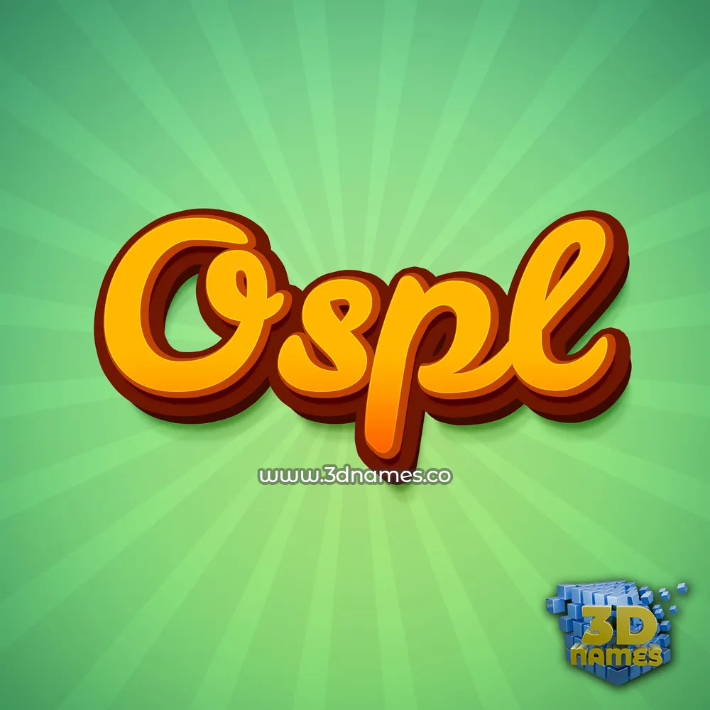 ospl in Green Rays style - 3D name wallpaper