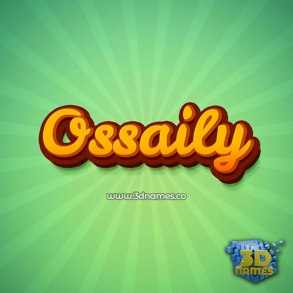 ossaily in Green Rays style - 3D name wallpaper