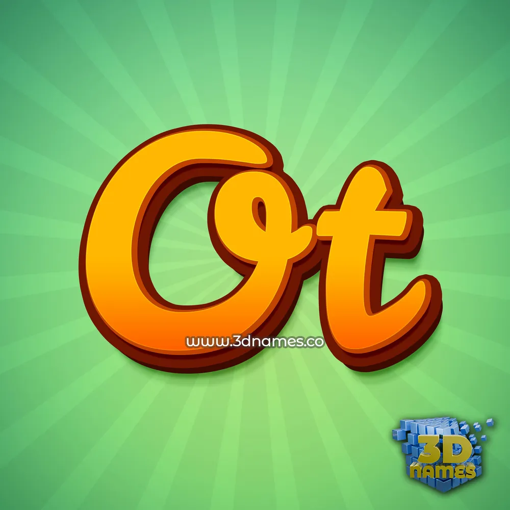 ot in Green Rays style - 3D name wallpaper