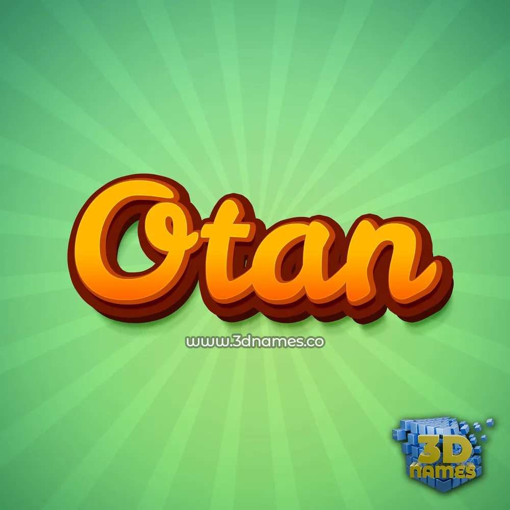 otan in Green Rays style - 3D name wallpaper