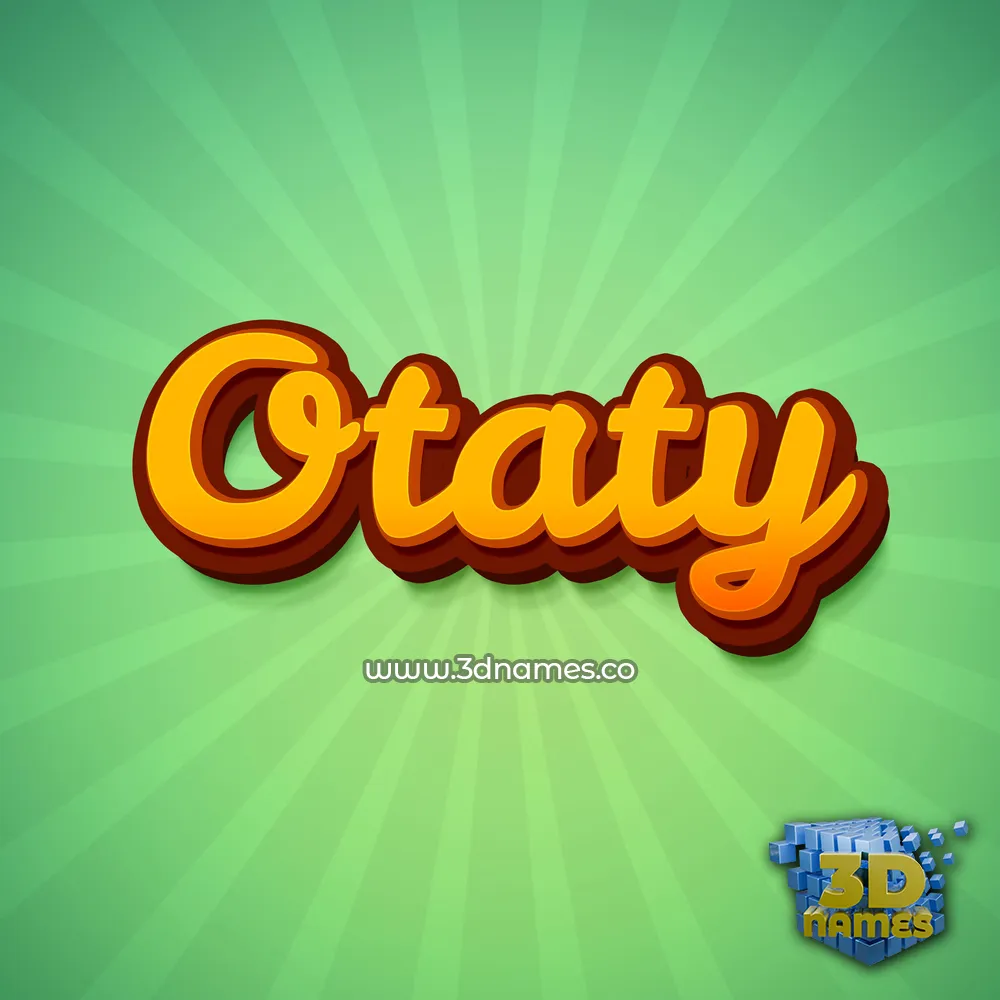 otaty in Green Rays style - 3D name wallpaper