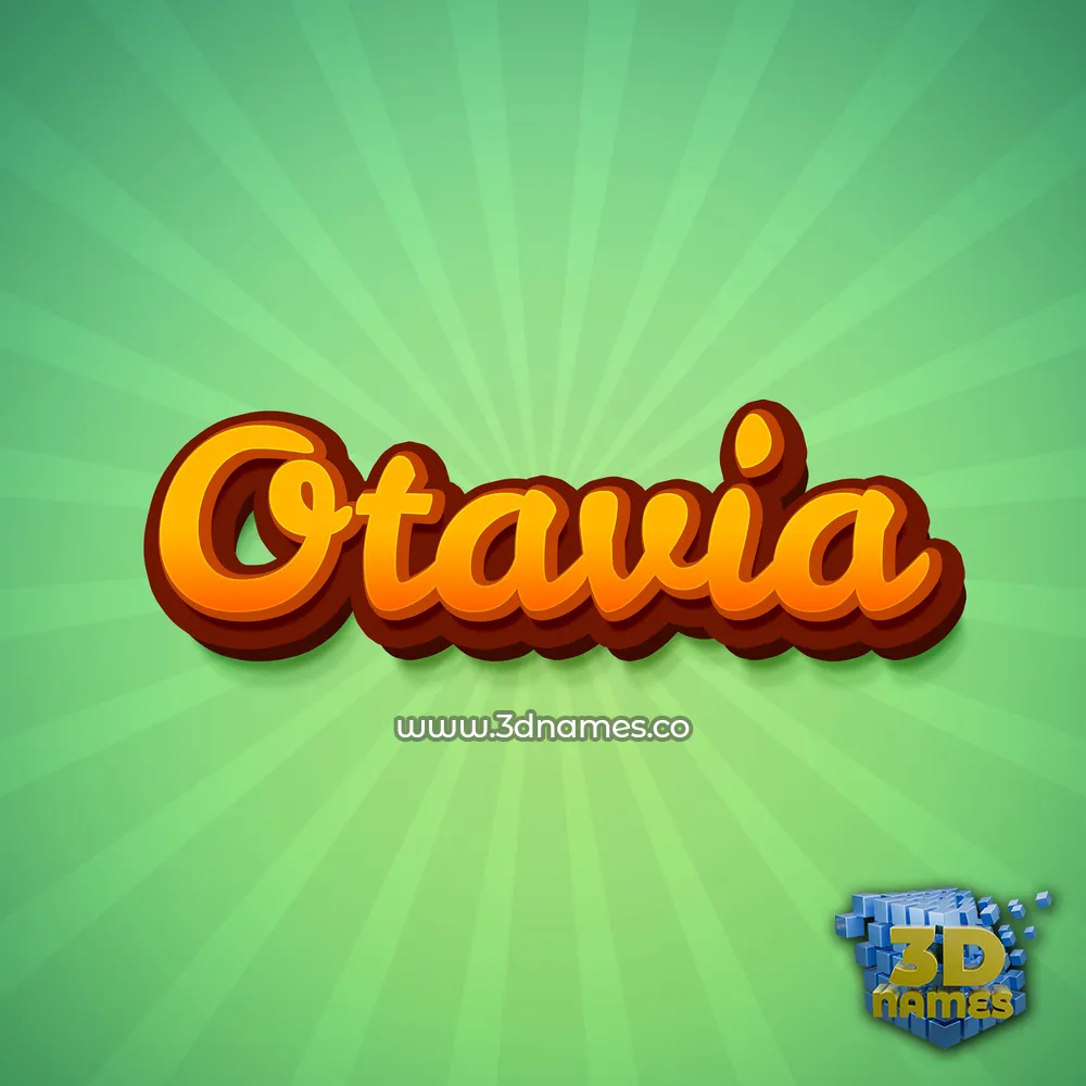 otavia in Green Rays style - 3D name wallpaper