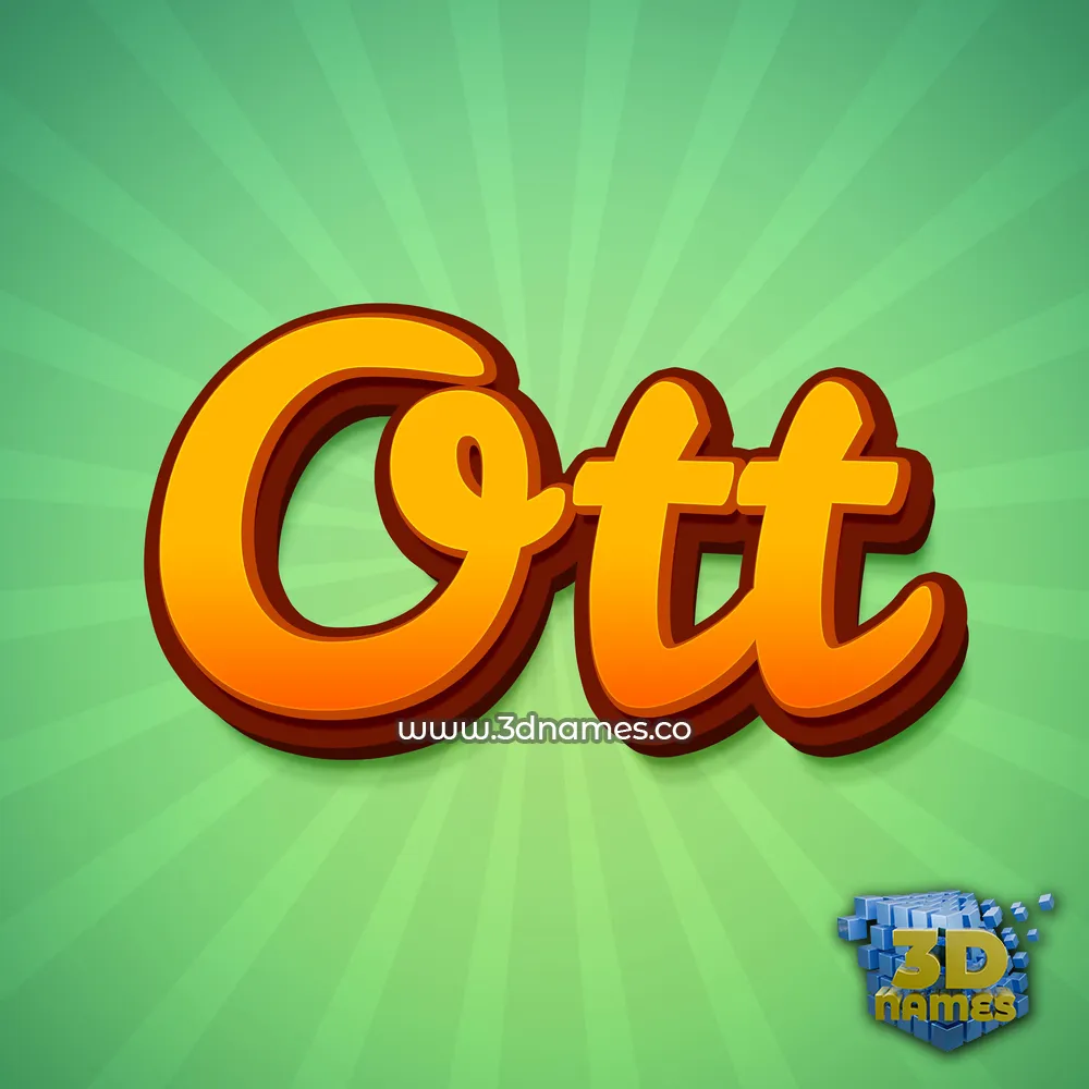 ott in Green Rays style - 3D name wallpaper