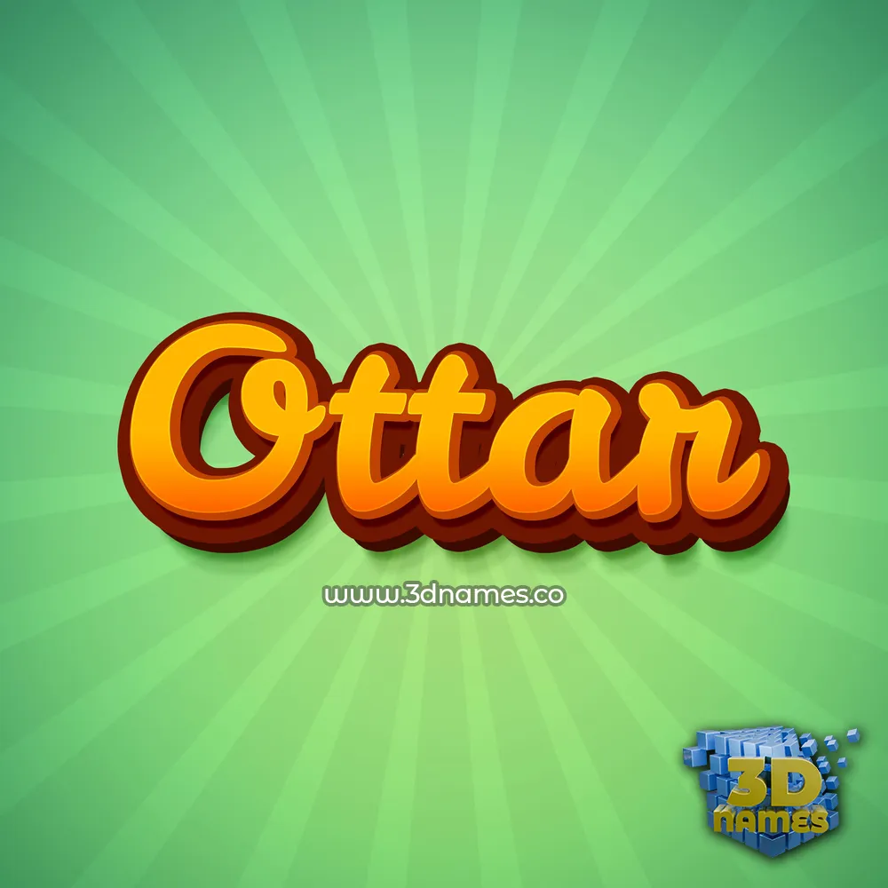 ottar in Green Rays style - 3D name wallpaper