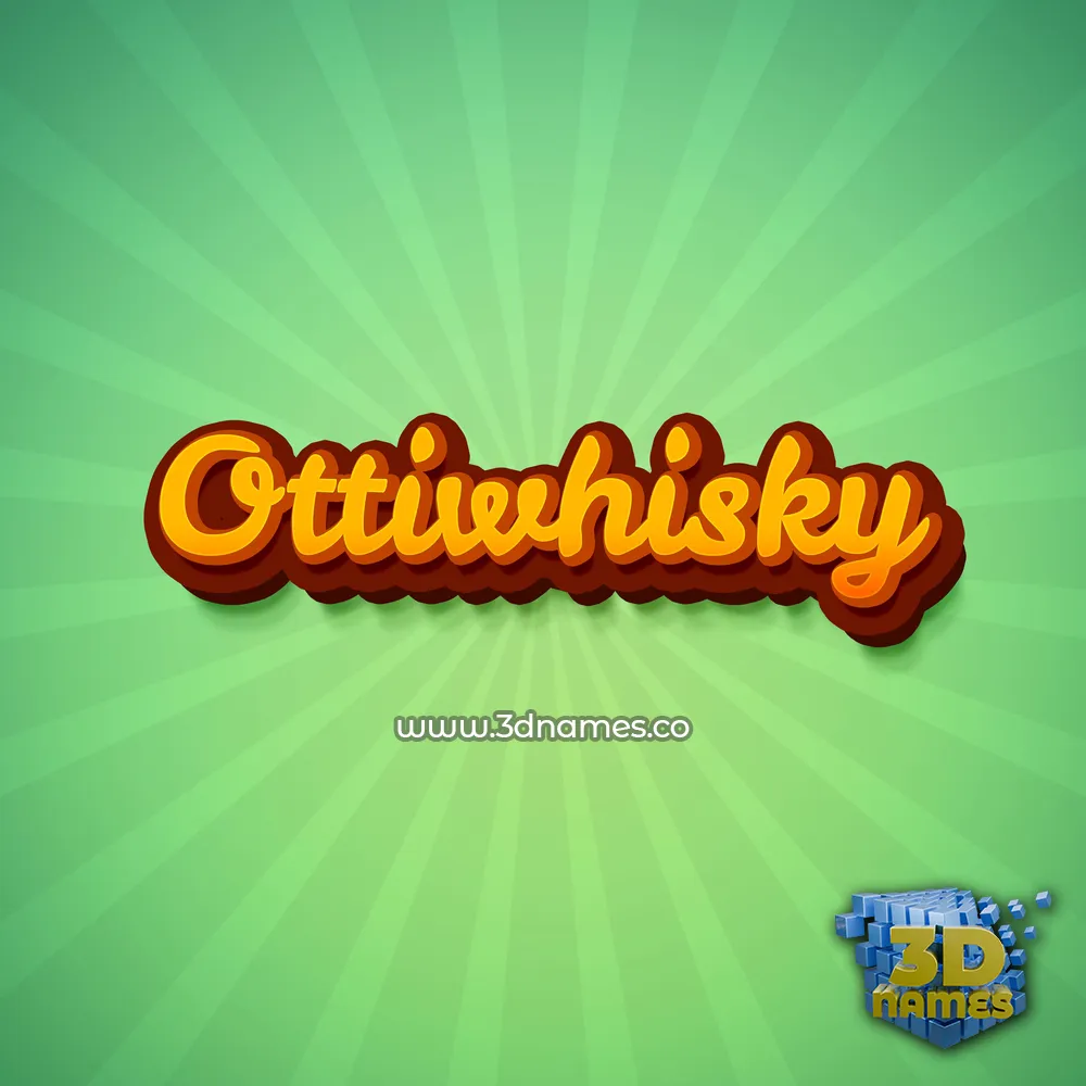 ottiwhisky in Green Rays style - 3D name wallpaper