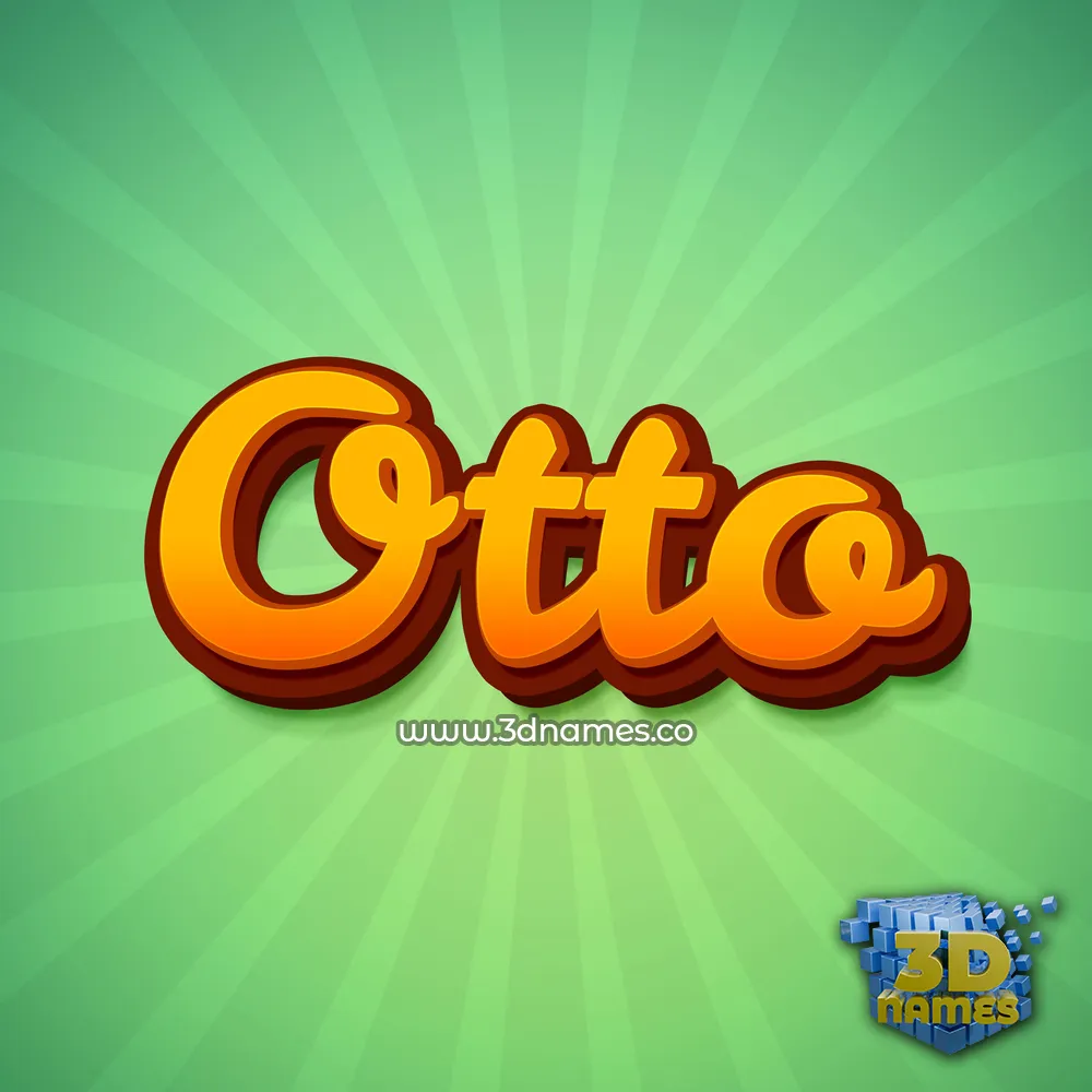 otto in Green Rays style - 3D name wallpaper