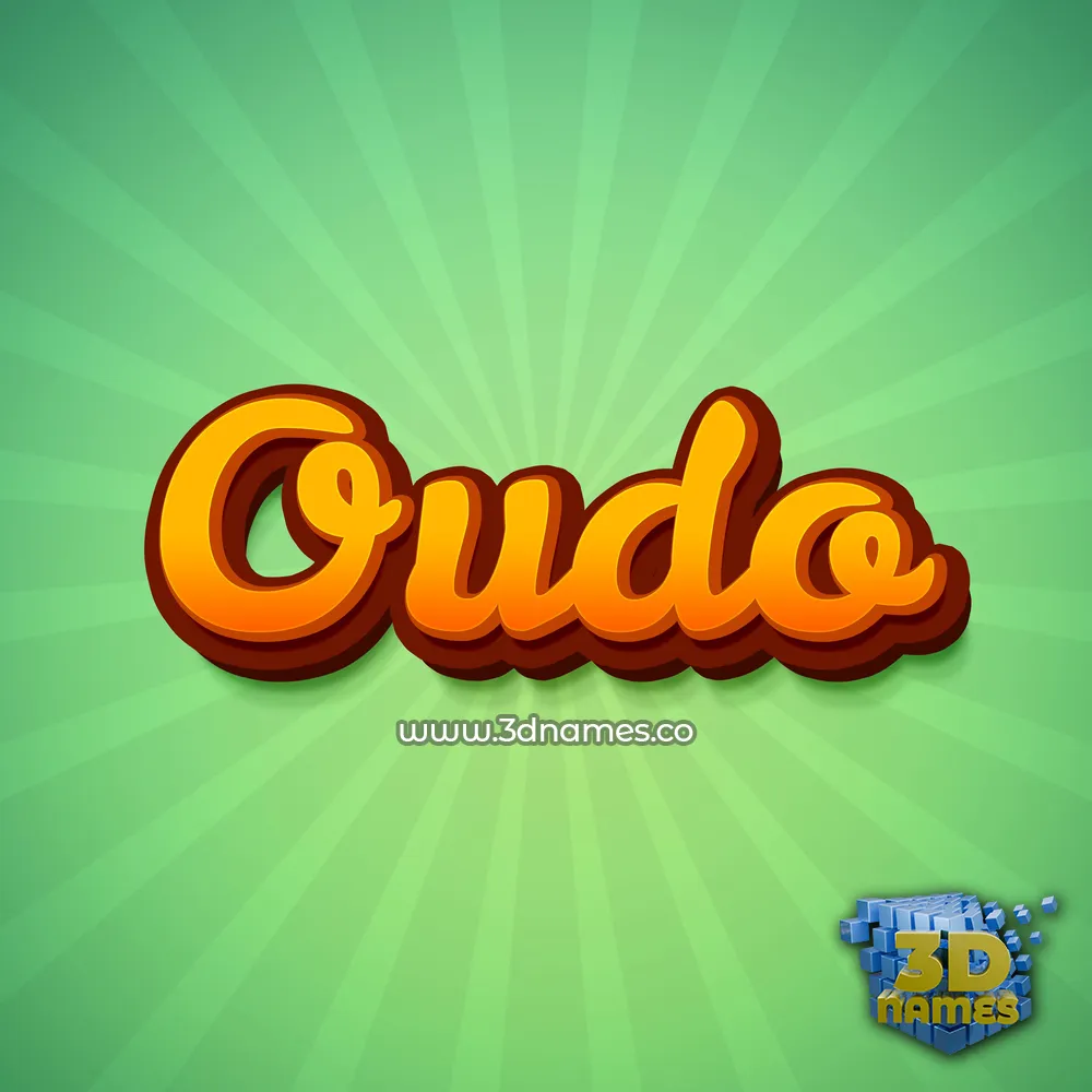 oudo in Green Rays style - 3D name wallpaper