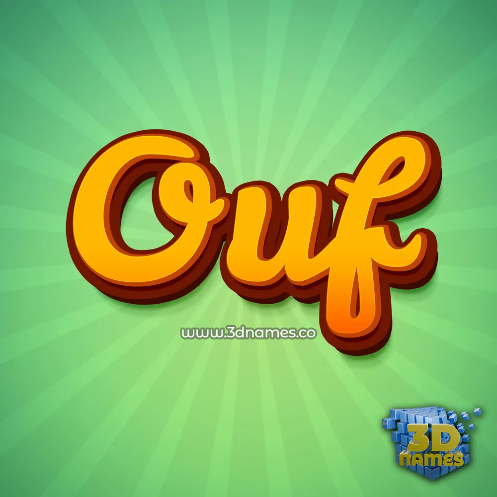 ouf in Green Rays style - 3D name wallpaper