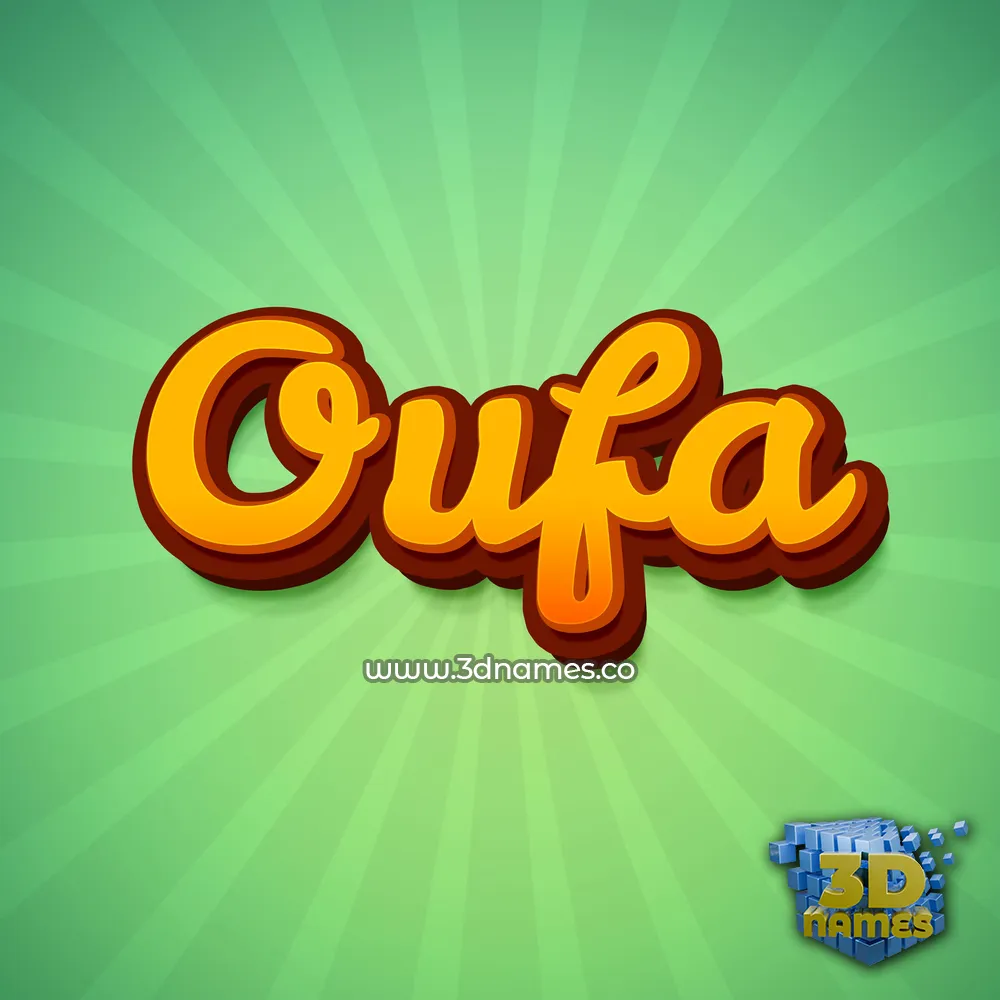 oufa in Green Rays style - 3D name wallpaper