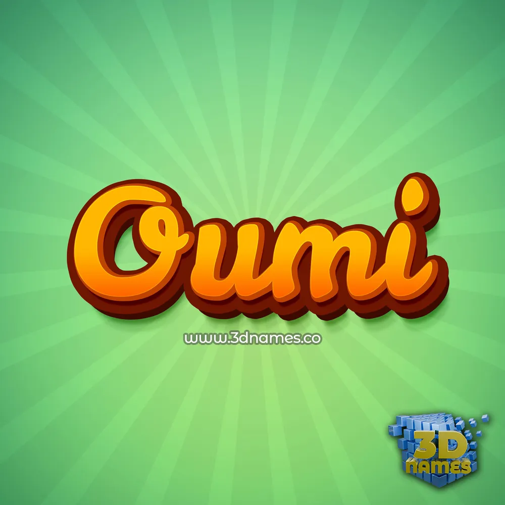 oumi in Green Rays style - 3D name wallpaper