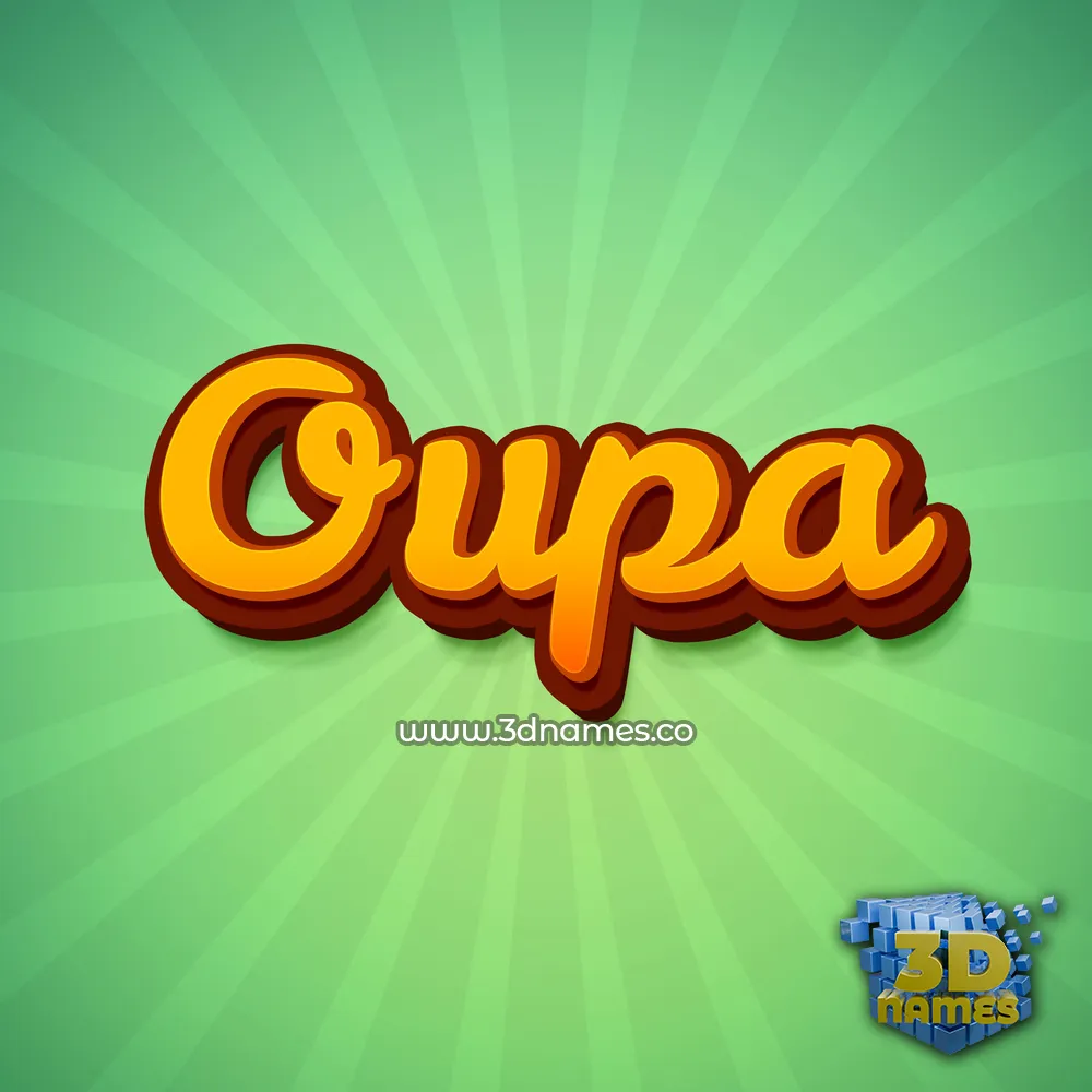 oupa in Green Rays style - 3D name wallpaper