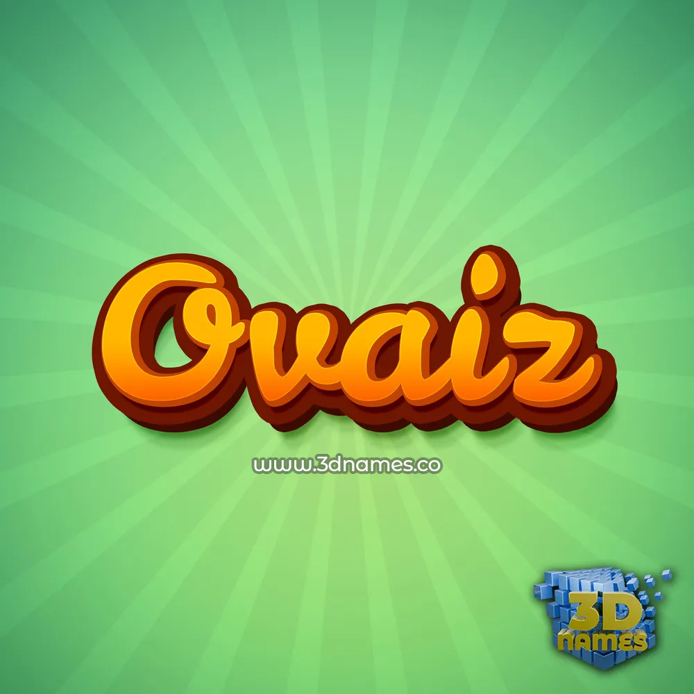 ovaiz in Green Rays style - 3D name wallpaper