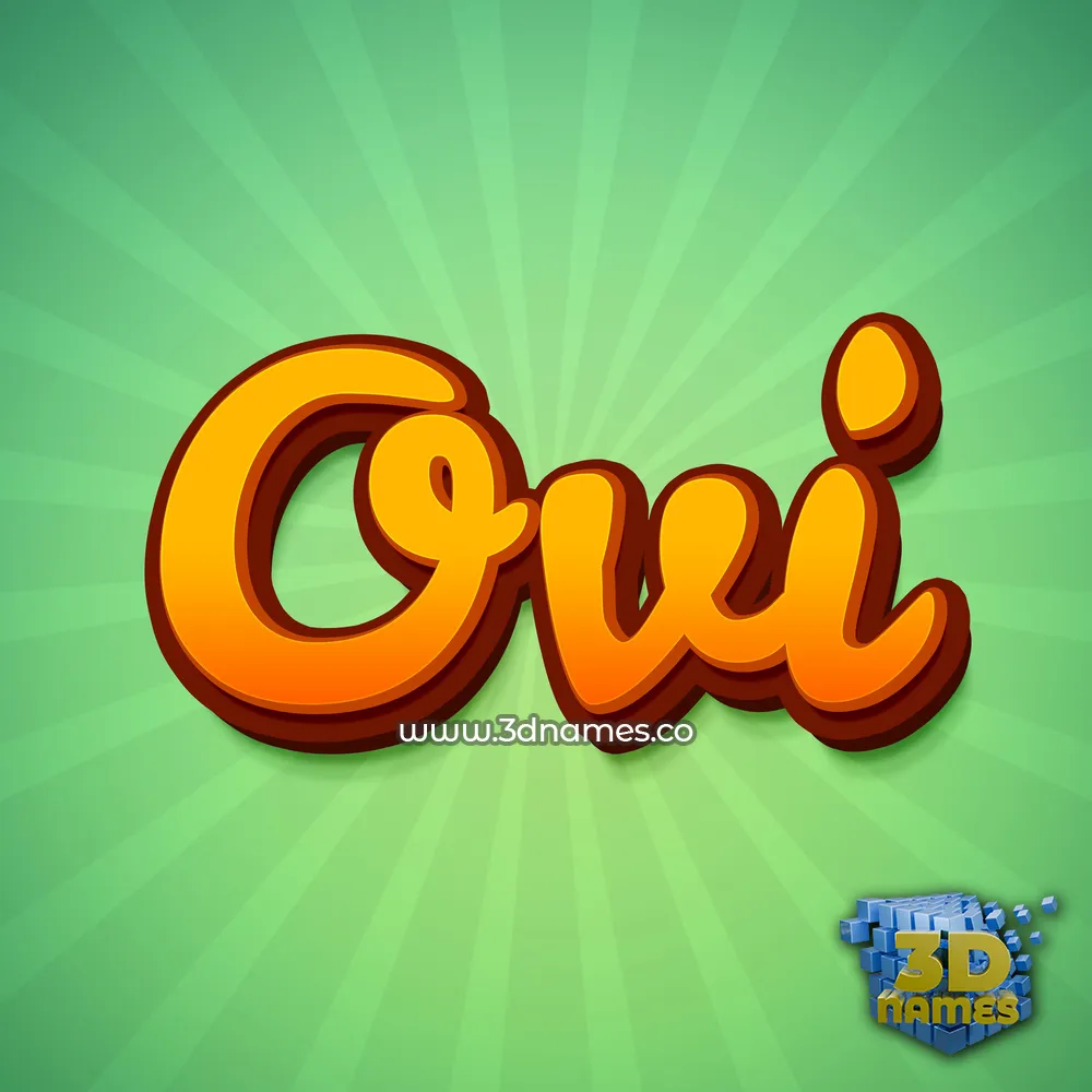 ovi in Green Rays style - 3D name wallpaper