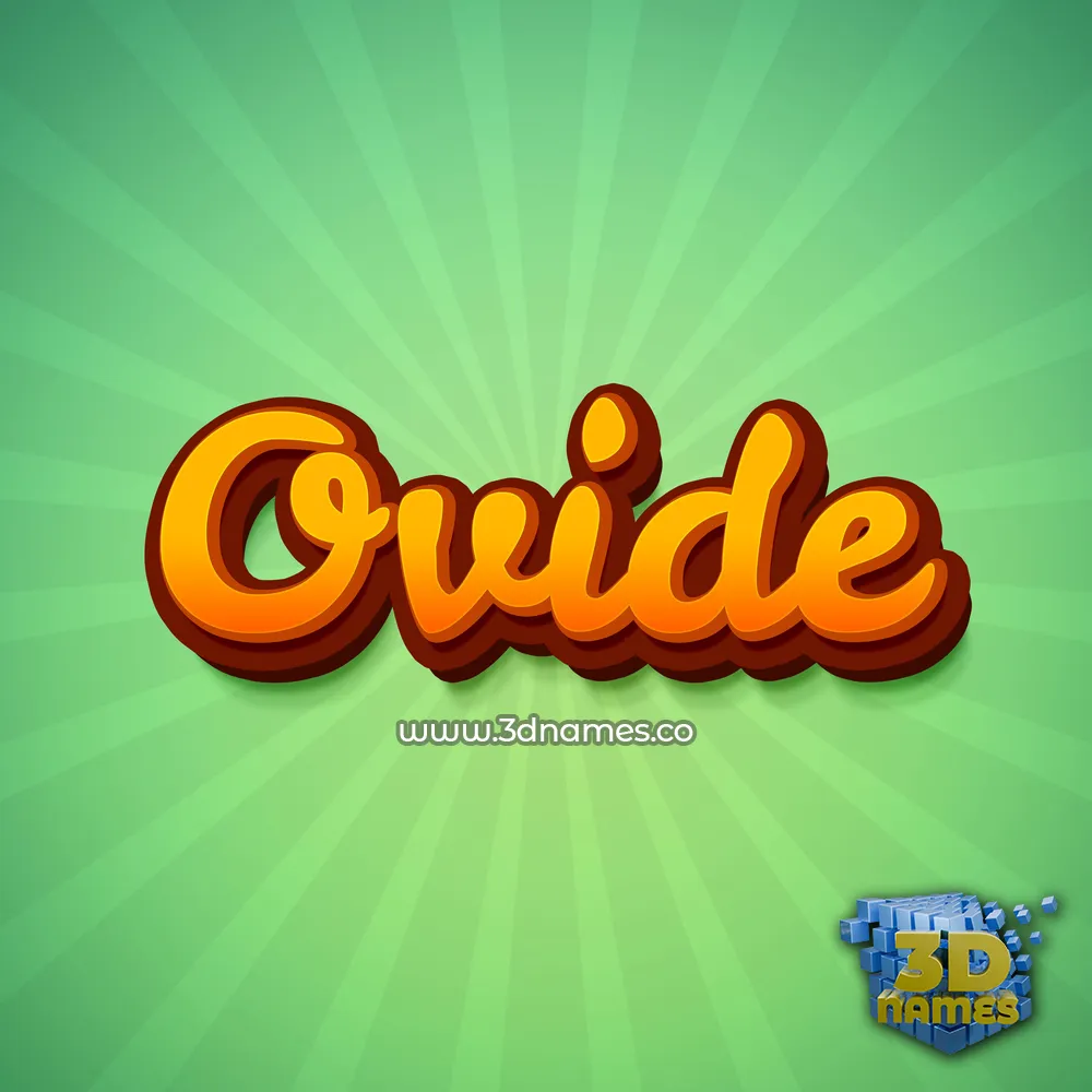 ovide in Green Rays style - 3D name wallpaper
