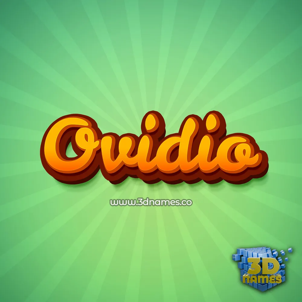 ovidio in Green Rays style - 3D name wallpaper