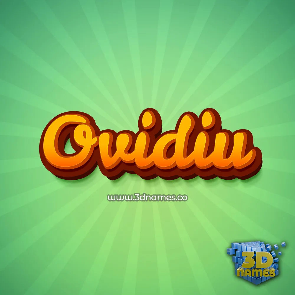 ovidiu in Green Rays style - 3D name wallpaper