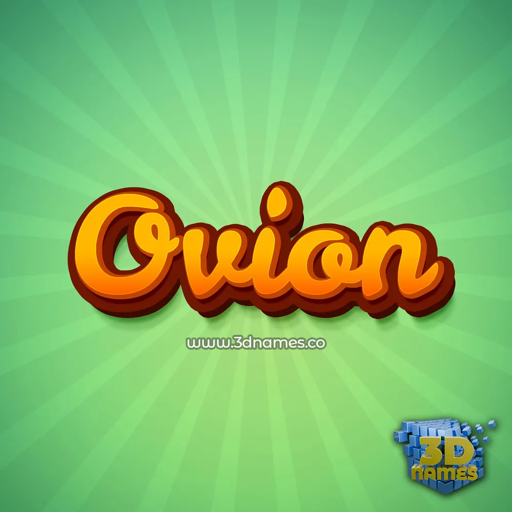 ovion in Green Rays style - 3D name wallpaper